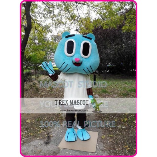 Blue Cat Mascot Costume