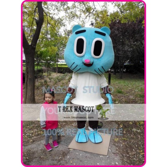 Blue Cat Mascot Costume