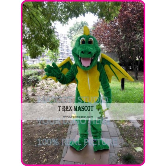 Green Dragon Mascot Costume Dinosaur