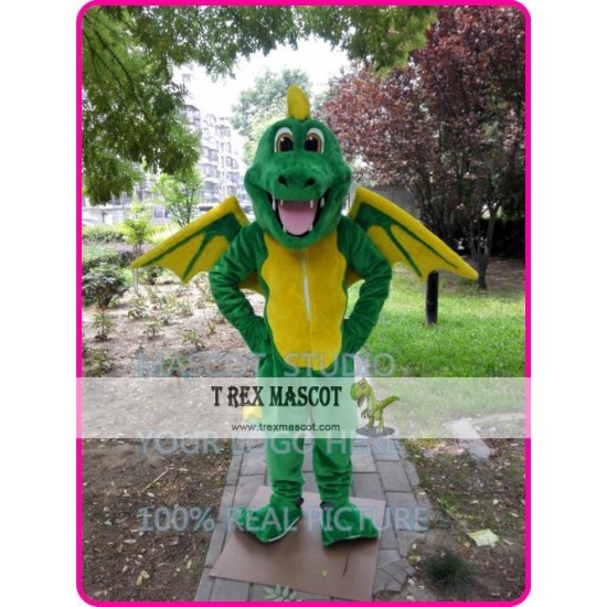 Green Dragon Mascot Costume Dinosaur