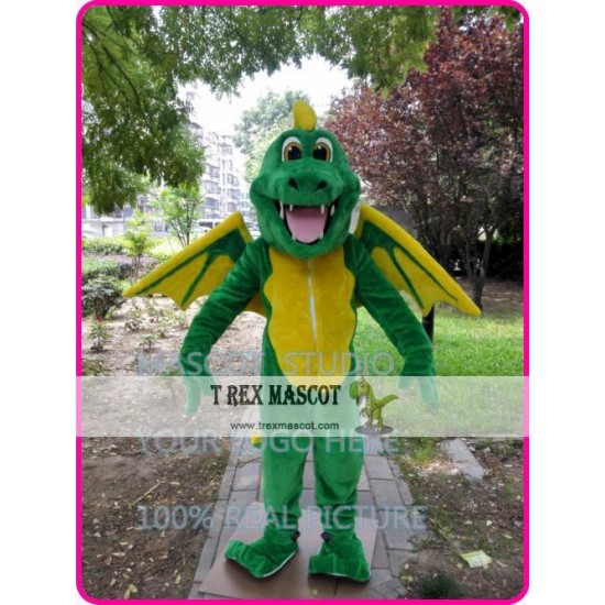 Green Dragon Mascot Costume Dinosaur