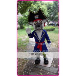 Mascot Pirate Dog Mascot Costume Grey Dog