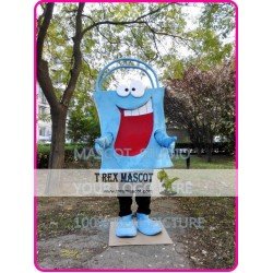 Bag Mascot Costume Blue Bag