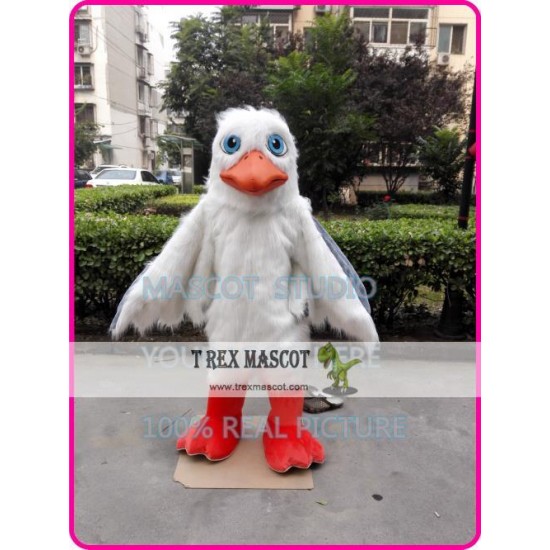 Seagull Mascot Costume Plush White Seagull Pigeon Mascot