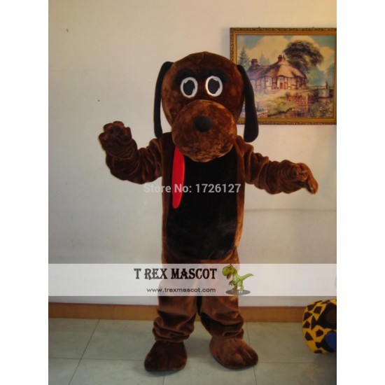 Mascot Dark Brown Hound Dog Mascot Costume