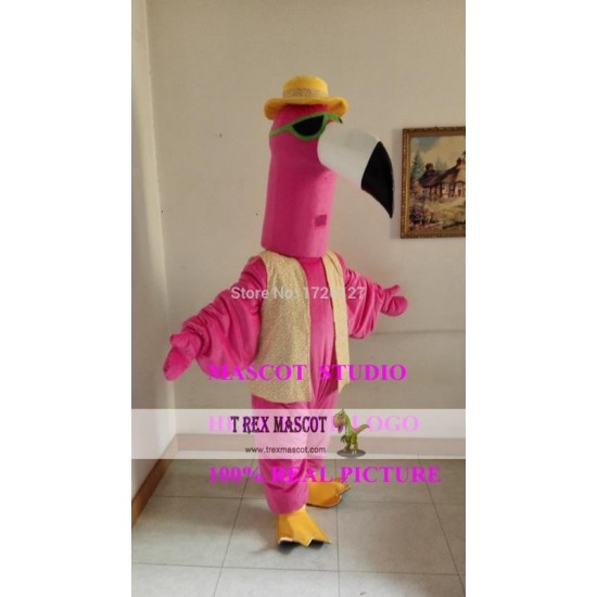 Red Flamingo Mascot Costume Bird Cosplay Cartoon Cosplay