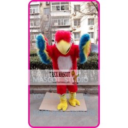 Plush Red Parrot Mascot Costume