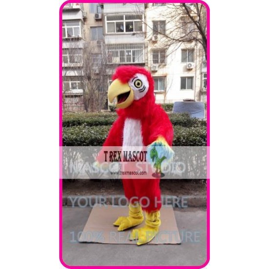 Plush Red Parrot Mascot Costume