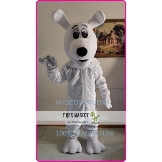 Mascot Plush White Dog Mascot Costume