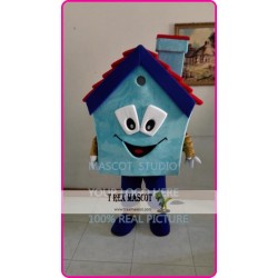 Mascot Blue House Mascot Costume