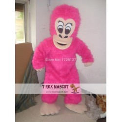 Mascot Pink Gorilla Ape Mascot Costume