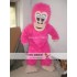 Mascot Pink Gorilla Ape Mascot Costume