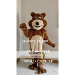 Mascot Brown Bear Mascot Long Plush Costume