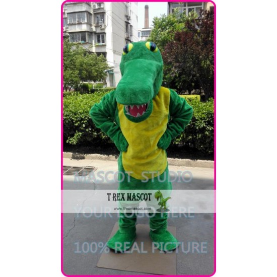 Mascot Green Cocodile Aligator Gator Mascot Costume Cartoon