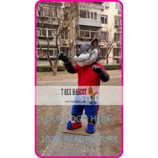 Mascot Plush Grey Wolf Coyote Mascot Costume