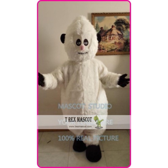 Mascot Plush White Snowman Snow Monster Mascot Costume Winter Holiday Ice World