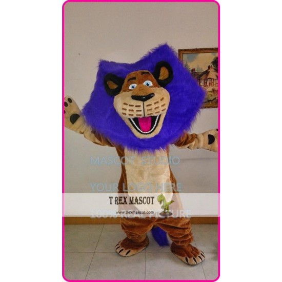 Mascot Purple Lion Mascot Cotume Anime