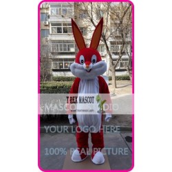 Easter Red Rabbit Bunny Mascot Costume