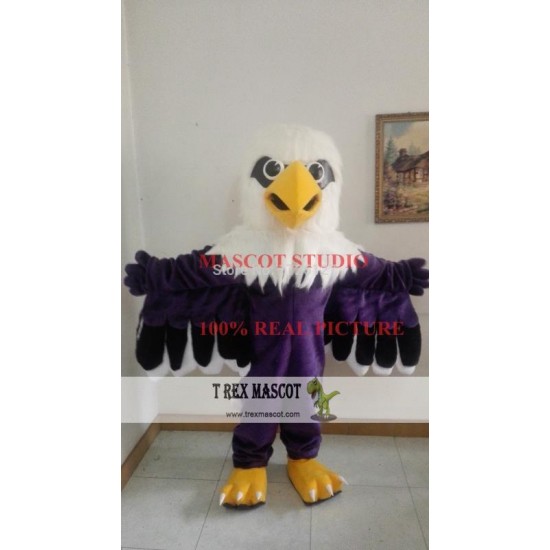 Mascot Purple Eagle Mascot Hawk Costume Falcon Cartoon