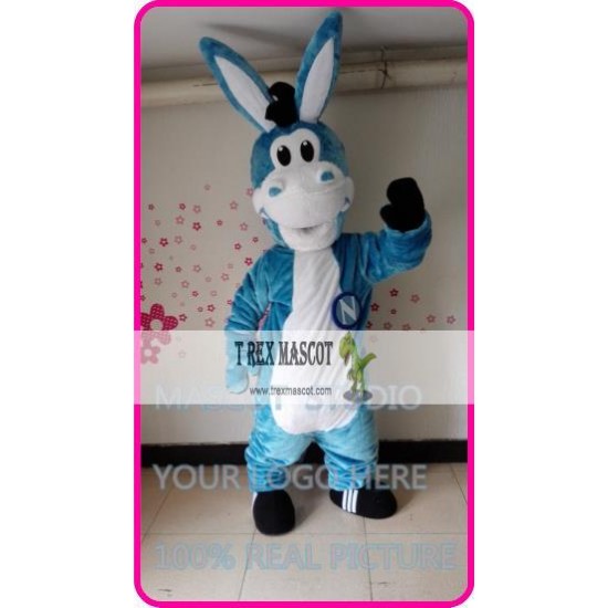 Mascot Blue Donkey Mule Mascot Costume