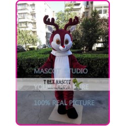 Christmas Deer Mascot Costume Red Nose Deer