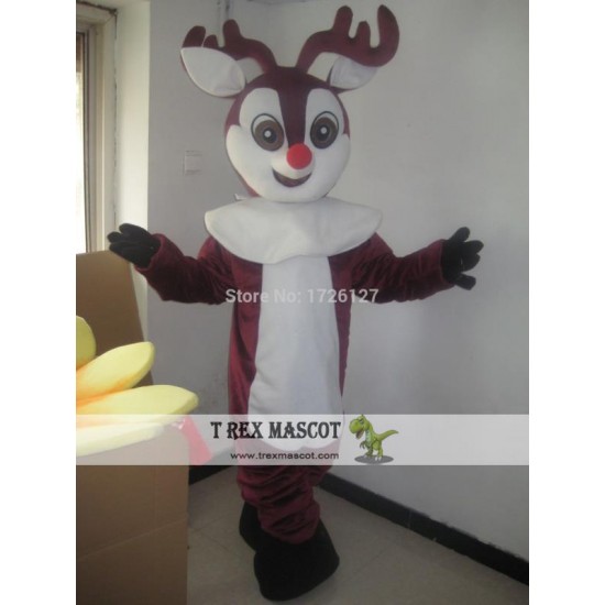 Mascot Reindeer Moose Red Nose Deer Mascot Costume