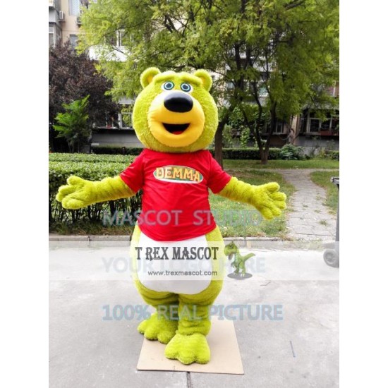 Green Teddy Bear Mascot Costume