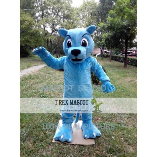 Blue Wildcat Mascot Costume Wild Cat Mascot Courgar Mascot