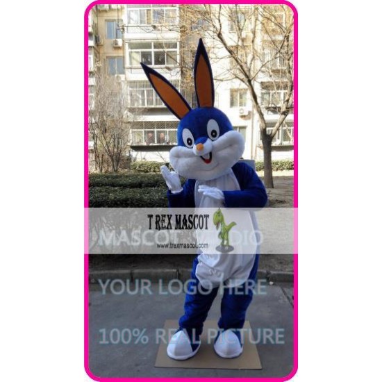 Easter Blue Rabbit Bunny Mascot Costume