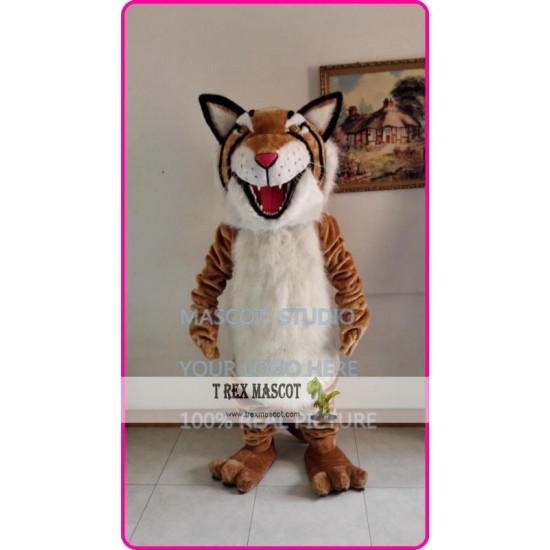 Mascot Tan Bobcat Tiger Wildcat Mascot Cotume Anime