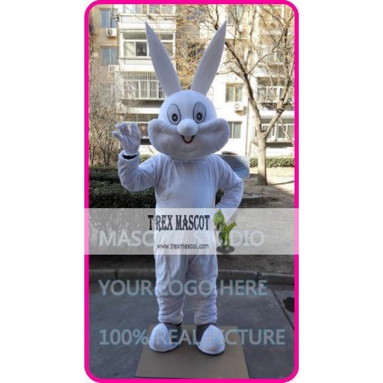 Easter White Rabbit Bunny Mascot Costume