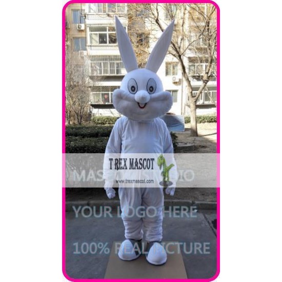 Easter White Rabbit Bunny Mascot Costume