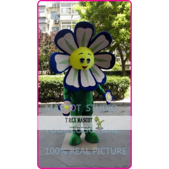 Mascot Blue Flower Sunflower Mascot Costume