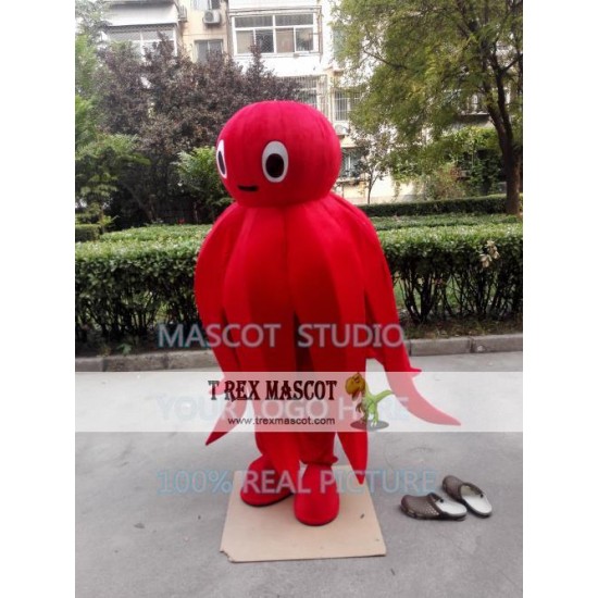 Red Octopus Mascot Costume