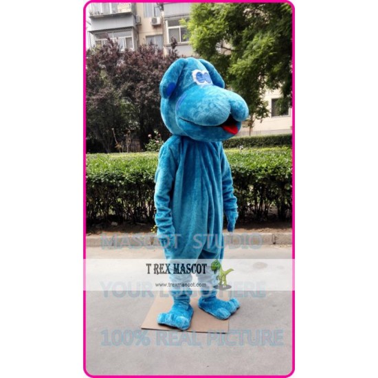 Mascot Cartoon Blue Dog Mascot Costume