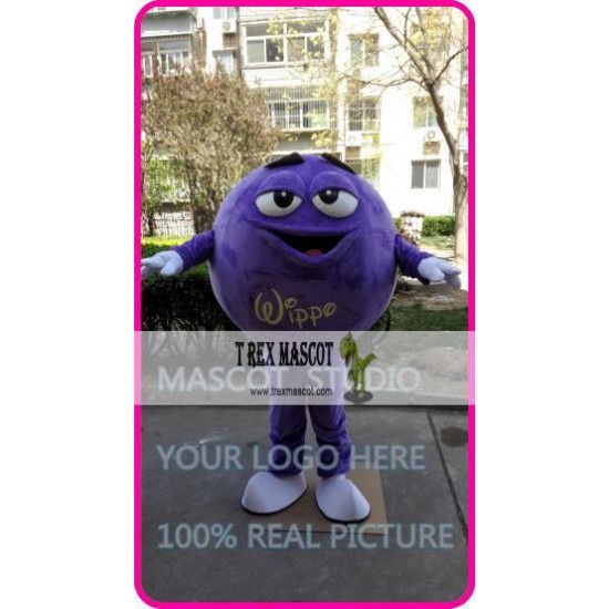 Mascot Purple Chocolate Beans Mascot Costume Cartoon 