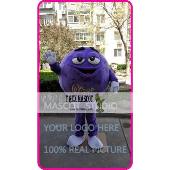 Mascot Purple Chocolate Beans Mascot Costume Cartoon 