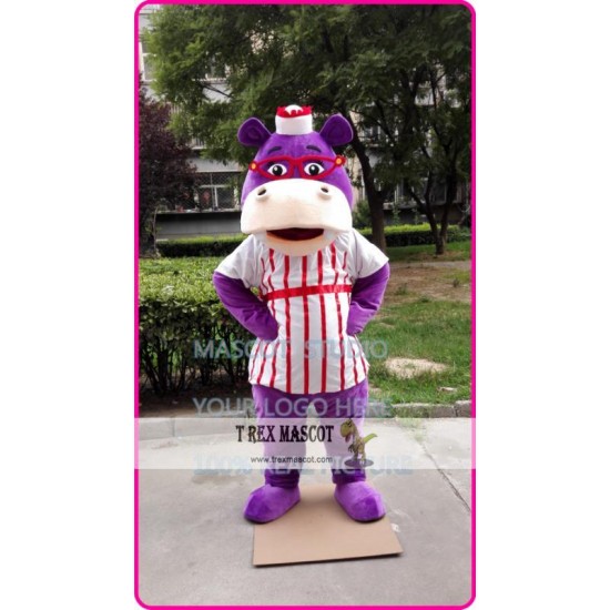 Mascot Purple Hippo Mascot Costume