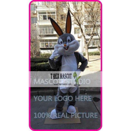 Easter Grey Rabbit Bunny Mascot Costume