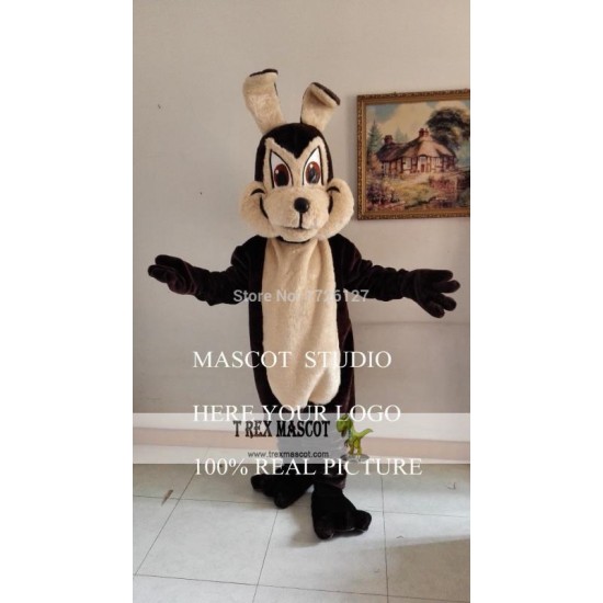 Dark Brown Wolf Mascot Coyote Costume Werewolf Cartoon Anime Cosplay