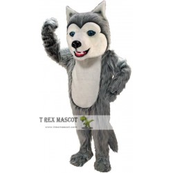 Gray Husky Wolf Mascot Costume