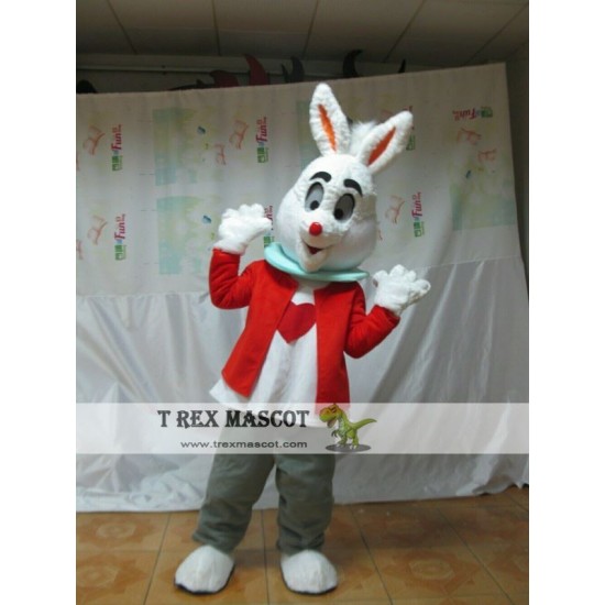 Red Rabbit Mascot Costume