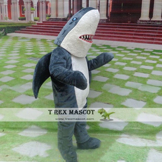 Dark Grey Shark Mascot Costume